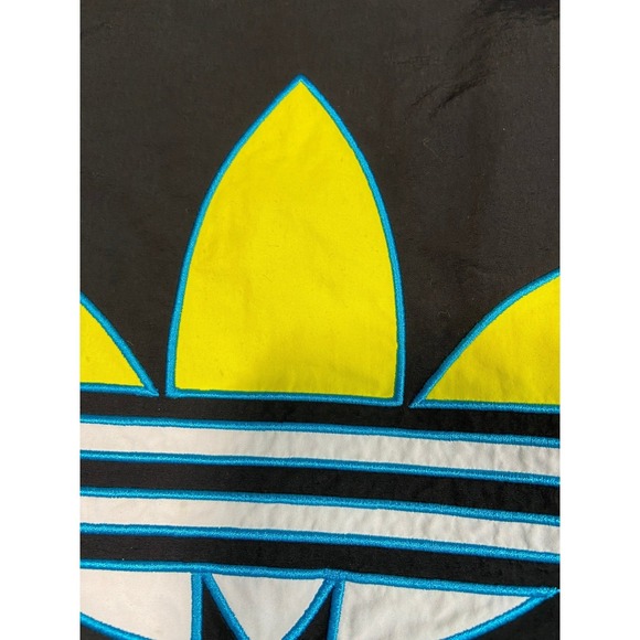 Adidas Originals Shadow Trefoil Jacket Black Yellow Blue Colorblock Logo Men's S - Picture 12 of 15